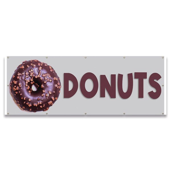 Donuts Banner Concession Stand Food Truck Single Sided
